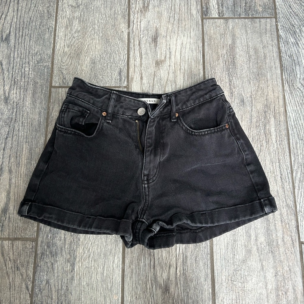 Black jean shorts